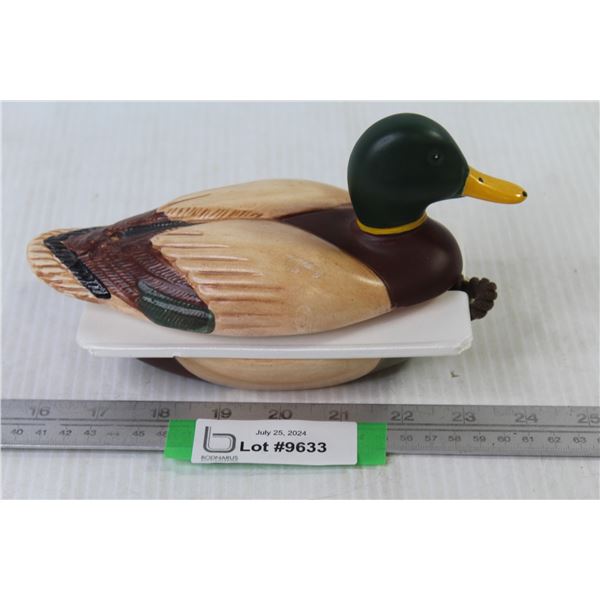 Hand Crafted Duck Soap Dish w/Bar of Soap