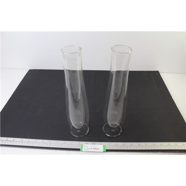 (2) Aladdin Lamp Chimneys (12" tall - Base 2 3/4")