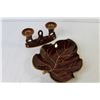 Image 6 : Carlton Ware - Leaf Dish - Candle Holder - Rouge Royale