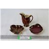 Image 1 : (3) Carlton Ware Pieces - Pitcher/Vase - Dishes -  Rouge Royale