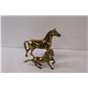 Image 4 : (2) Metal Horse Figurines - 7" & 3" Tall
