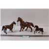 Image 1 : (3) Metal Horse Figurines - 7" & 6" & 4" Tall - Some Damage, Missing Leg
