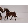 Image 4 : (3) Metal Horse Figurines - 7" & 6" & 4" Tall - Some Damage, Missing Leg