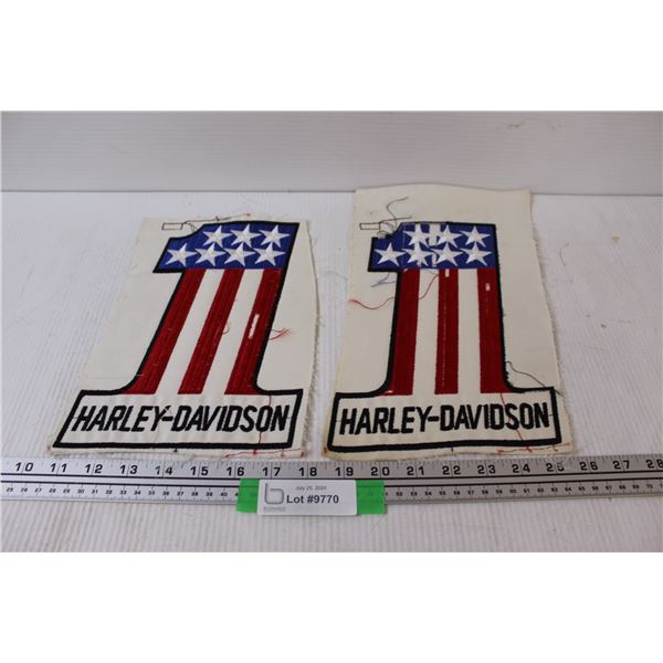 (2) Harley Davidson Sewn Emblems - 10" x 7"
