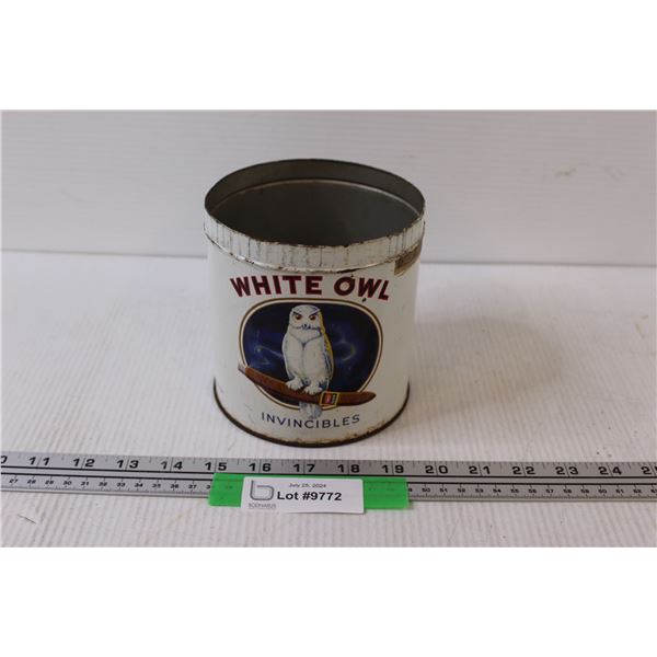 White Owl Tobacco Tin (No Lid) - 5.5" x 5"