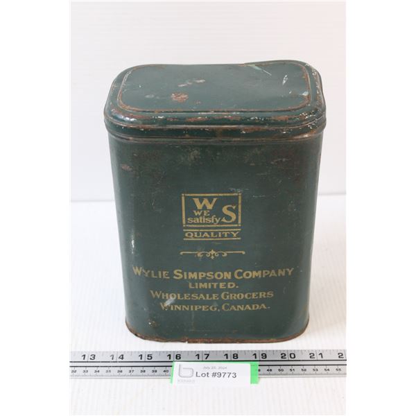Vintage Simpson Groceries Tin - (9" x 4" x 5")