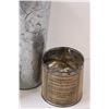 Image 3 : Baking Powder Tin, Copenhagen Tobacco Tin, Metal Vase - 12" Tall