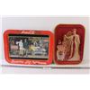 Image 1 : (2) Coca Cola Metal Serving Trays - 17" x 12" & 15" x 11"