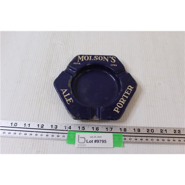 Molson's Beer Ashtray - 6"