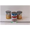Image 1 : (3) Motor Oil Tins - 6" - Chevron & Chrysler