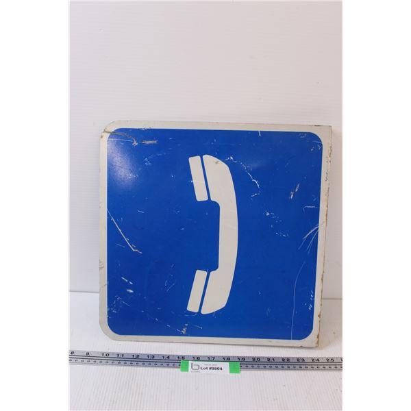 Metal Telephone Booth Sign - 15" x 15"
