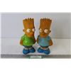 Image 1 : (2) Rubber Bart Simpson Banks (one bottom plug missing)