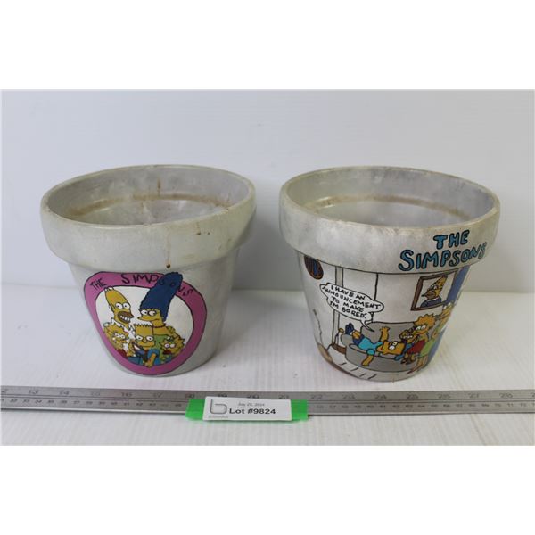 (2) Simpsons Terra Cotta Pots