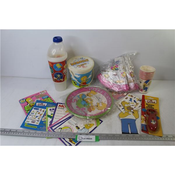 Subway Simpsons Cup - Assorted Simpson Party Items - Cups - Hats - Plates