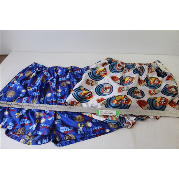 (2) Pairs of Simpsons Shorts - Duff Beer - Golf Birdie (Size Sm - one looks like a Medium)
