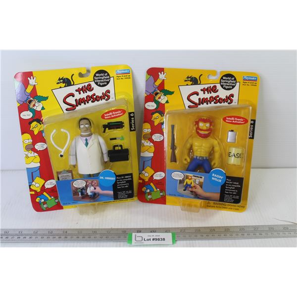 The Simpsons - (2) Figurines All Star Voices (NIB - package edge is bent)