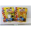 Image 1 : The Simpsons - (2) Figurines All Star Voices (NIB - package edge is bent)