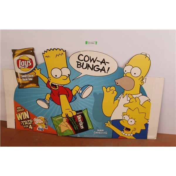 Simpsons Cow-A- Bunga! Lays Potato Chip Cardboard Sign (54" x 30")