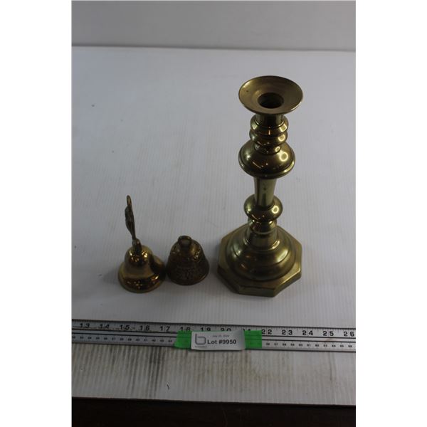 (2) Bells and Candle Holder