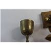 Image 2 : (6) Brass Items - Goblet, Vase, Candleholders
