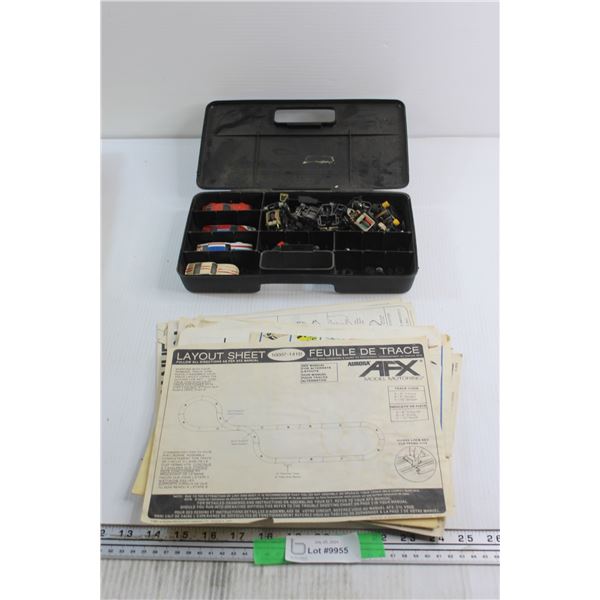 Vintage AFX Slot Car Bodies, Parts and Track Layouts