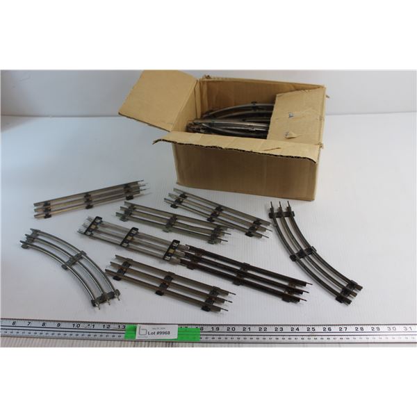 Box of Metal Train Tracks