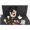 Image 1 : Disney Mickey Mouse Cookie Jar (Crack on Ear) and Assorted Disney Toys