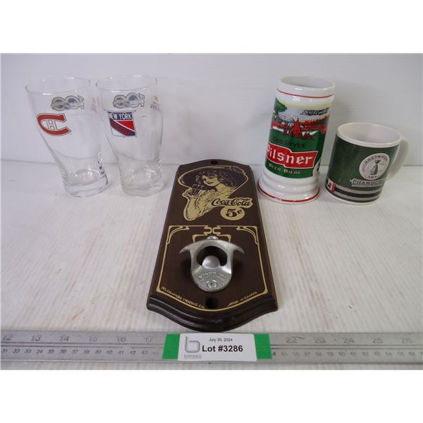 (5) Assorted Sports and Advertising Items