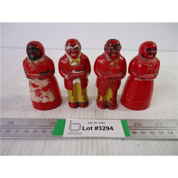 Vintage Black Americana- (2) Pairs of Plastic Aunt Jemima "Mammy" Salt/Peppers
