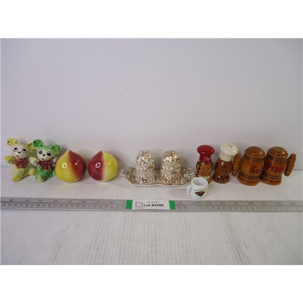 (5) Sets of Salt/Peppers and Small NHL Mug