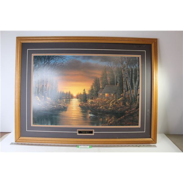 *Framed Print "Evening Shadows" By Derk Hason (39 1/4" x 29 1/4"- frame is separating)