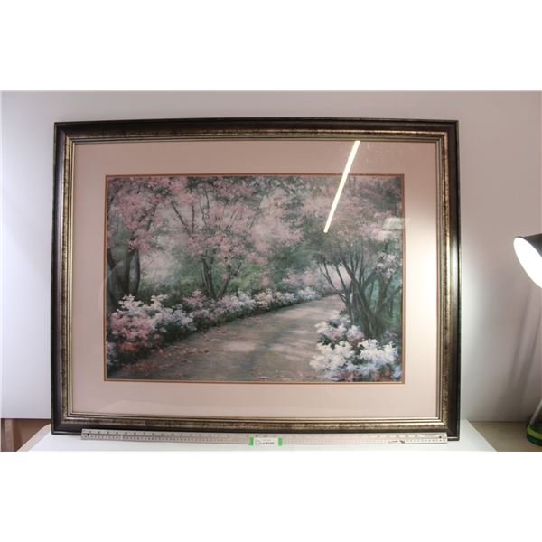 *Framed Signed Print of Flowered Path (44 3/4" x 34 3/4")