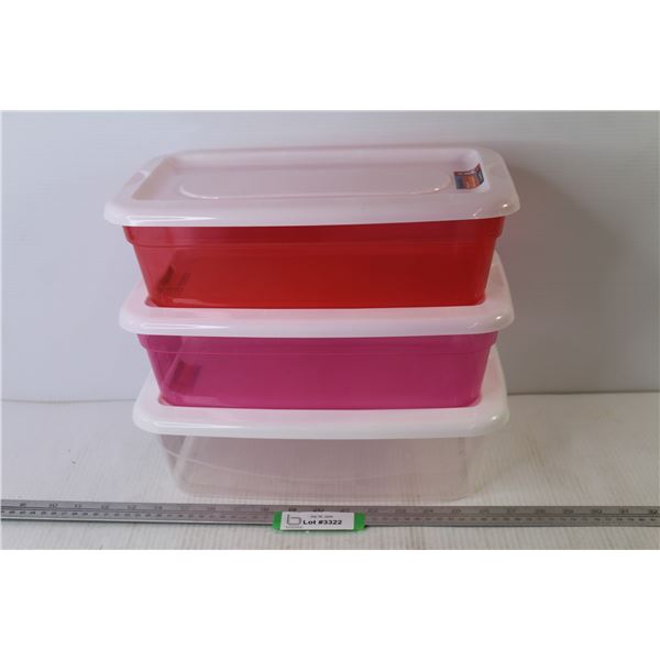 (3) Essentials Plastic Containers