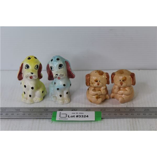 (2) Pairs of Vintage Salt & Pepper Shakers (Dogs & Teddy Bears)