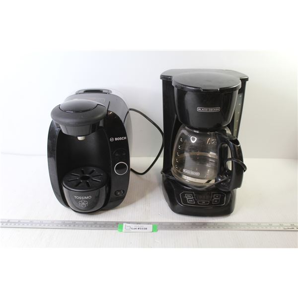 (2) Coffee Machines (Black & Decker - Bosch Tassimo - both power on)