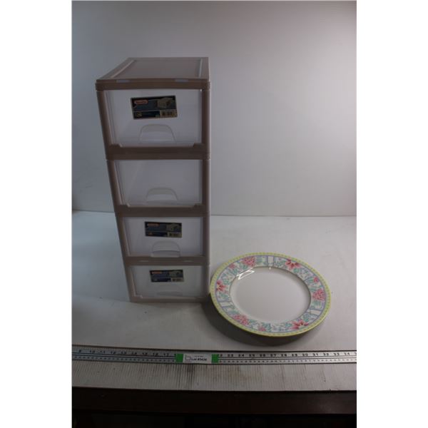 (4) Storage Drawers and Plate