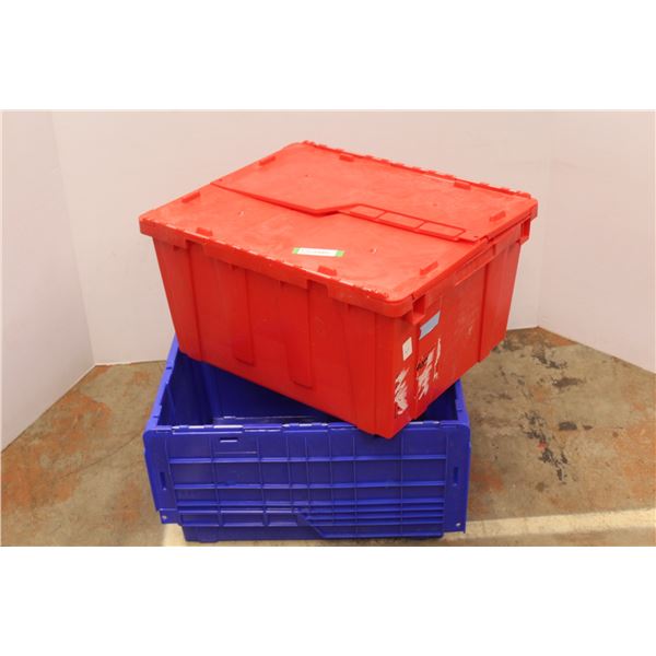 *(2) Heavy Duty Plastic Shipping Totes