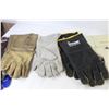 Image 4 : (5) Pair of Welding Gloves - Leather Gauntlet Style Lined Mits