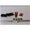 Image 1 : Lot: Metal Lockout Hasp, Model Train Engine & Car, (4) McDonald's NHL Coins, Beer Bottle Opener