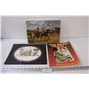 Image 1 : Western Lot: Puzzle, Cowboy Movie Posters Book, Banff Alberta Drawing in Frame