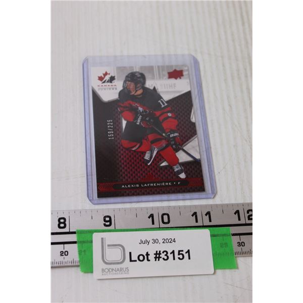 Upper Deck 2018 Alexis Lafreniere Team Canada Rookie Card