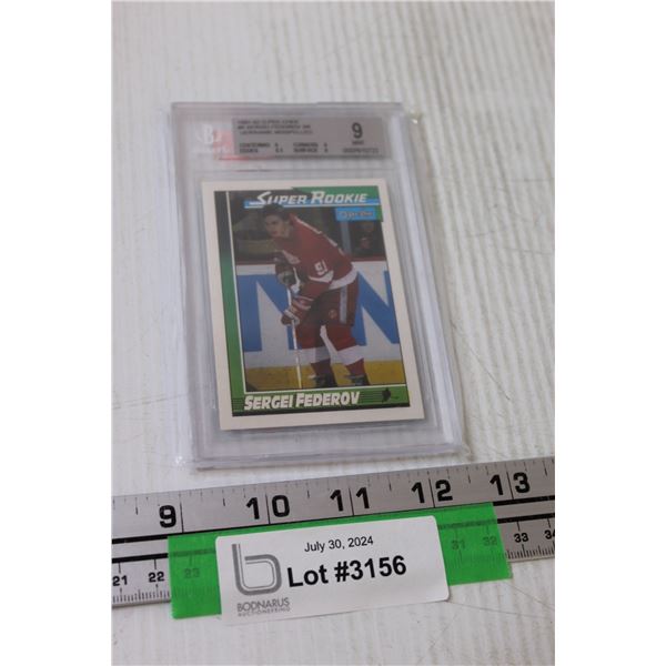 OPC 1991 Sergei Fedorov Graded Error Misspelled Rookie Hockey Card