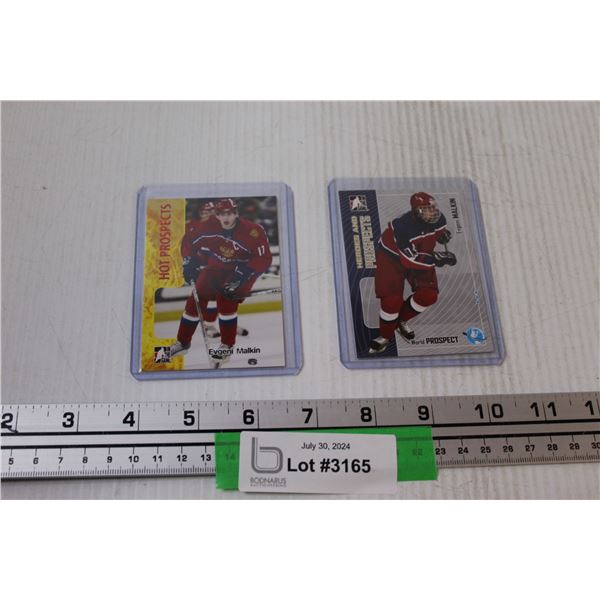(2) Evgeni Malkin Pre-NHL Hockey Cards ( 2006 & 2004-2005)