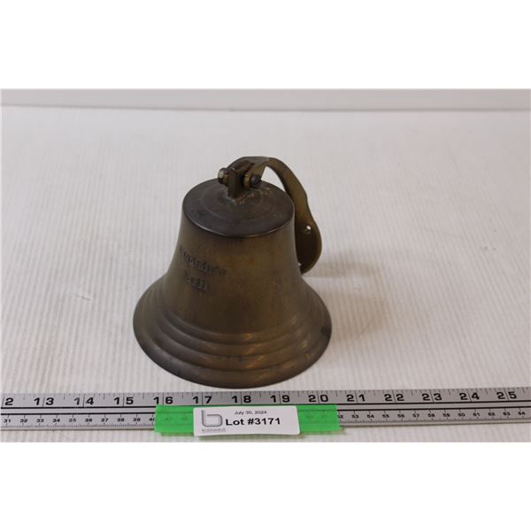 Brass Captains Bell - Mountable - 6" x 5" - Bell's clapper missing