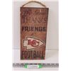Image 1 : Kansas City Chiefs Thankful Wood Signs - 12" x 6"