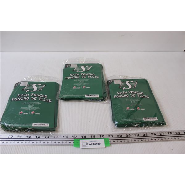 (3) Saskatchewan Roughriders Rain Poncho