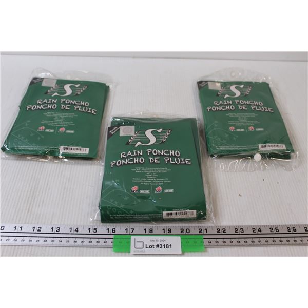 (3) Saskatchewan Roughriders Rain Poncho