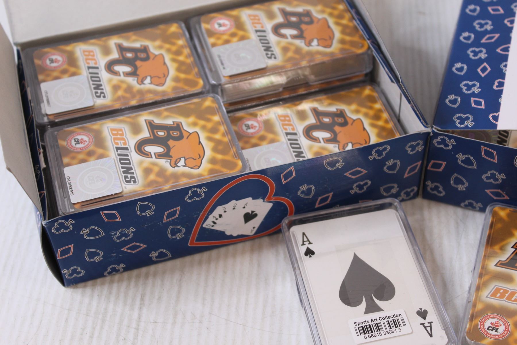 Playing Card Package Net (2) Packages of BC Lions Playing Cards (24 Decks in Total, Appears New)