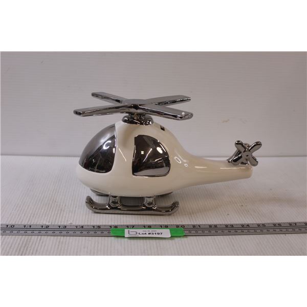 Cast Helicopter Coin Bank - 7" x 12"