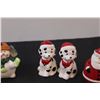 Image 4 : (4) Salt & Pepper Shaker Sets: Snowmen & Puppies & Santa
